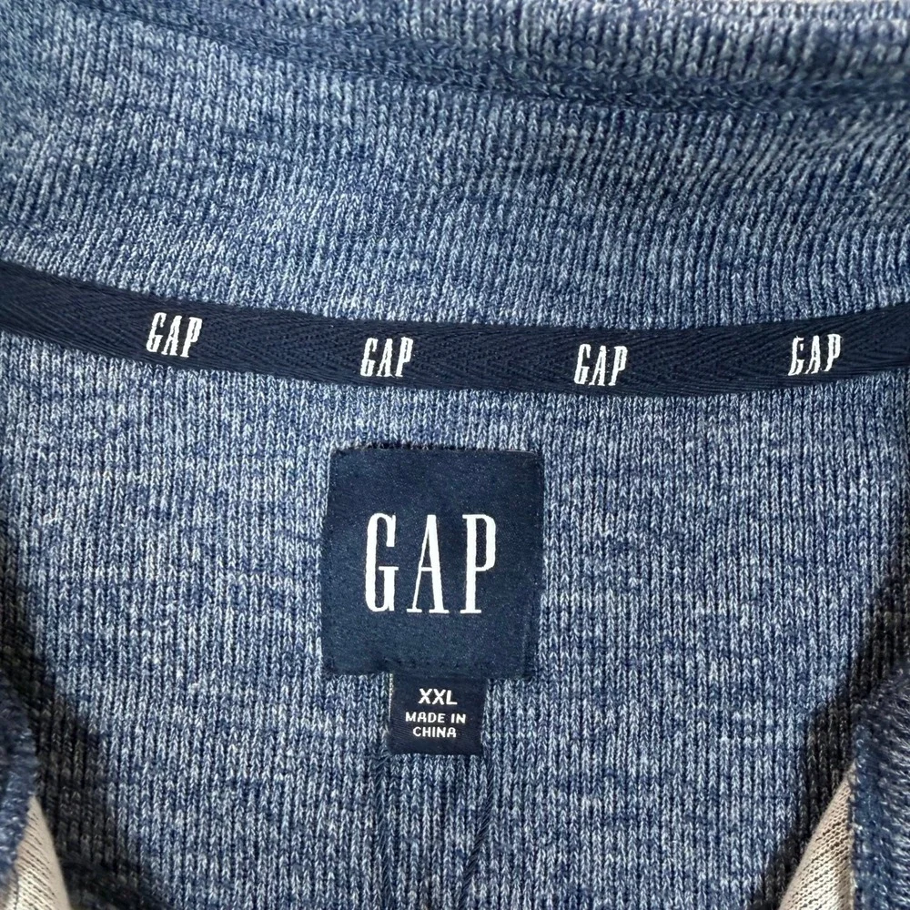Gap Mens Blue Indigo Marled Quarter-Zip Pullover Sweater XXL New GP001957